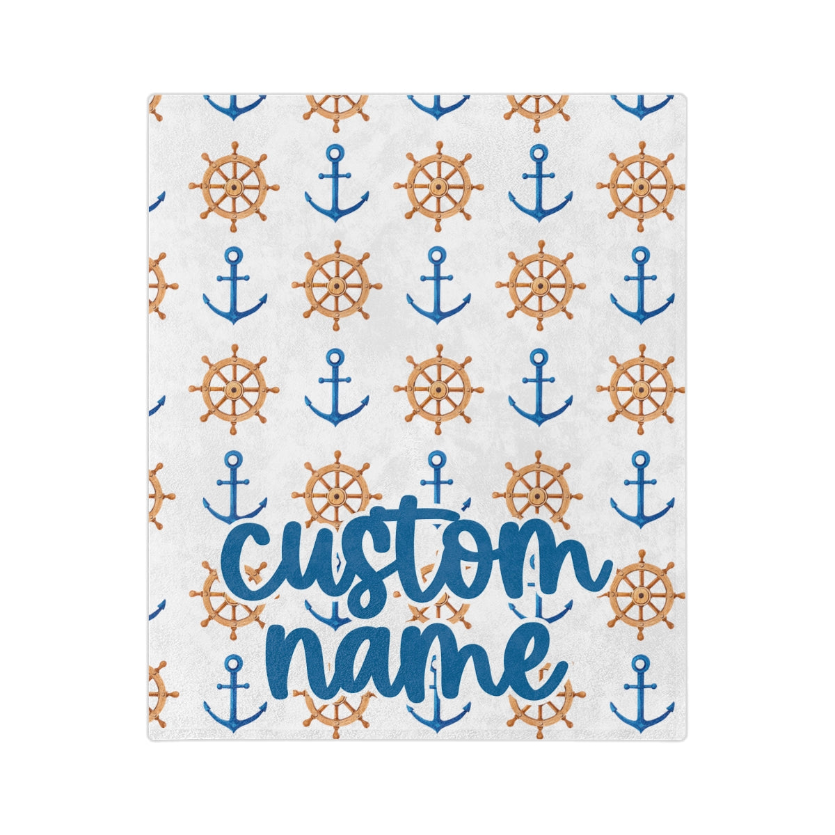 Custom Anchor Blanket with Name  - Velveteen Minky Blanket