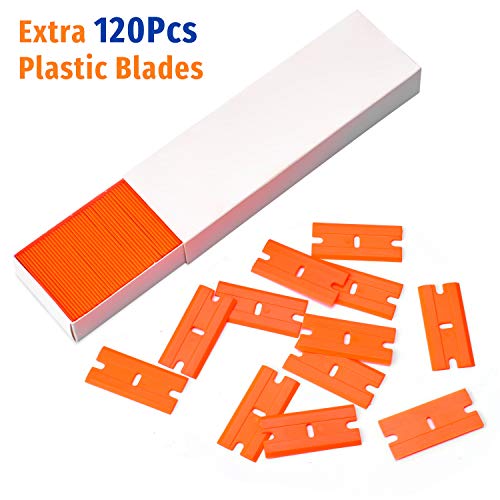 EHDIS Plastic Razor Blade Scraper Tool Car Sticker Remover Tool For  Adhesive Remover, Label,Decal,Tint,Glue,Tape Removing from Window and Glass