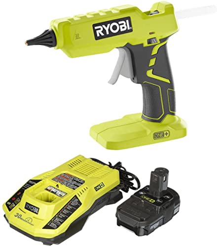 Ryobi 18-Volt ONE+ Cordless Full Size Glue Gun with Charger and 18-Volt ONE+ Lithium-Ion Battery (Bundle)