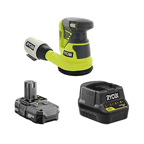 RYOBI 18-Volt Cordless 5 in.Random Orbit Sander Kit with Battery and Charger (Renewed)