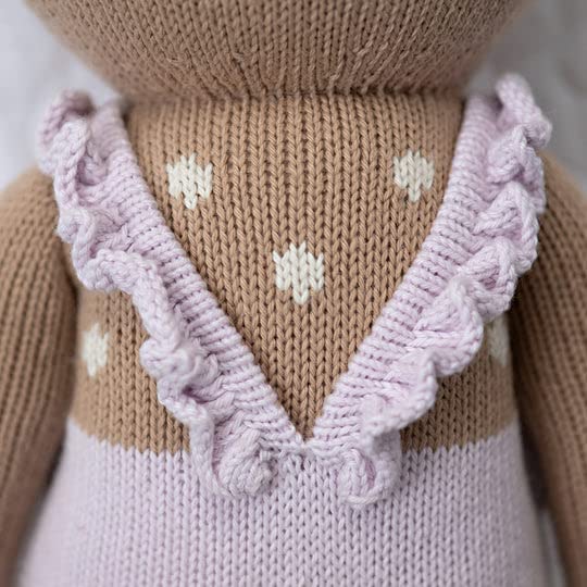 cuddle + kind Violet The Fawn Little 13" Hand-Knit Doll – 1 Doll = 10 Meals, Fair Trade, Heirloom Quality, Handcrafted in Peru, 100% Cotton Yarn