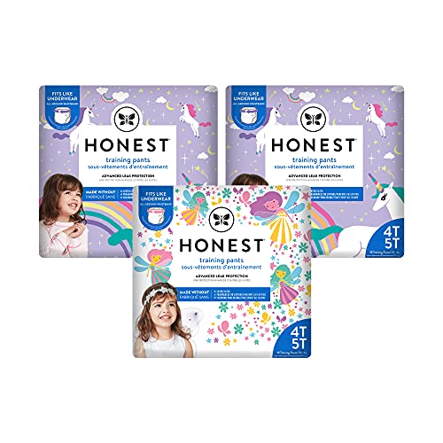 The Honest Company Training Pants, Unicorns + Fairies, Size 4T/5T, 57 Count