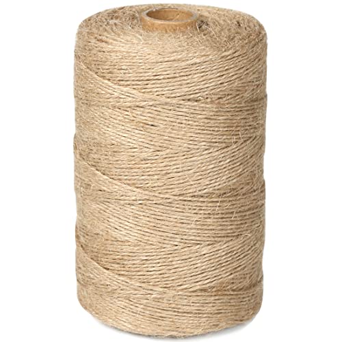 PerkHomy 1100FT Jute Twine String 2mm Natural Thin Ribbon Twine for Craft Gardening Plant Gift Wrapping Art Wedding Decoration Packing Material Christmas Twine Bulk Heavy-duty (1100FT * 2mm * 3 ply)