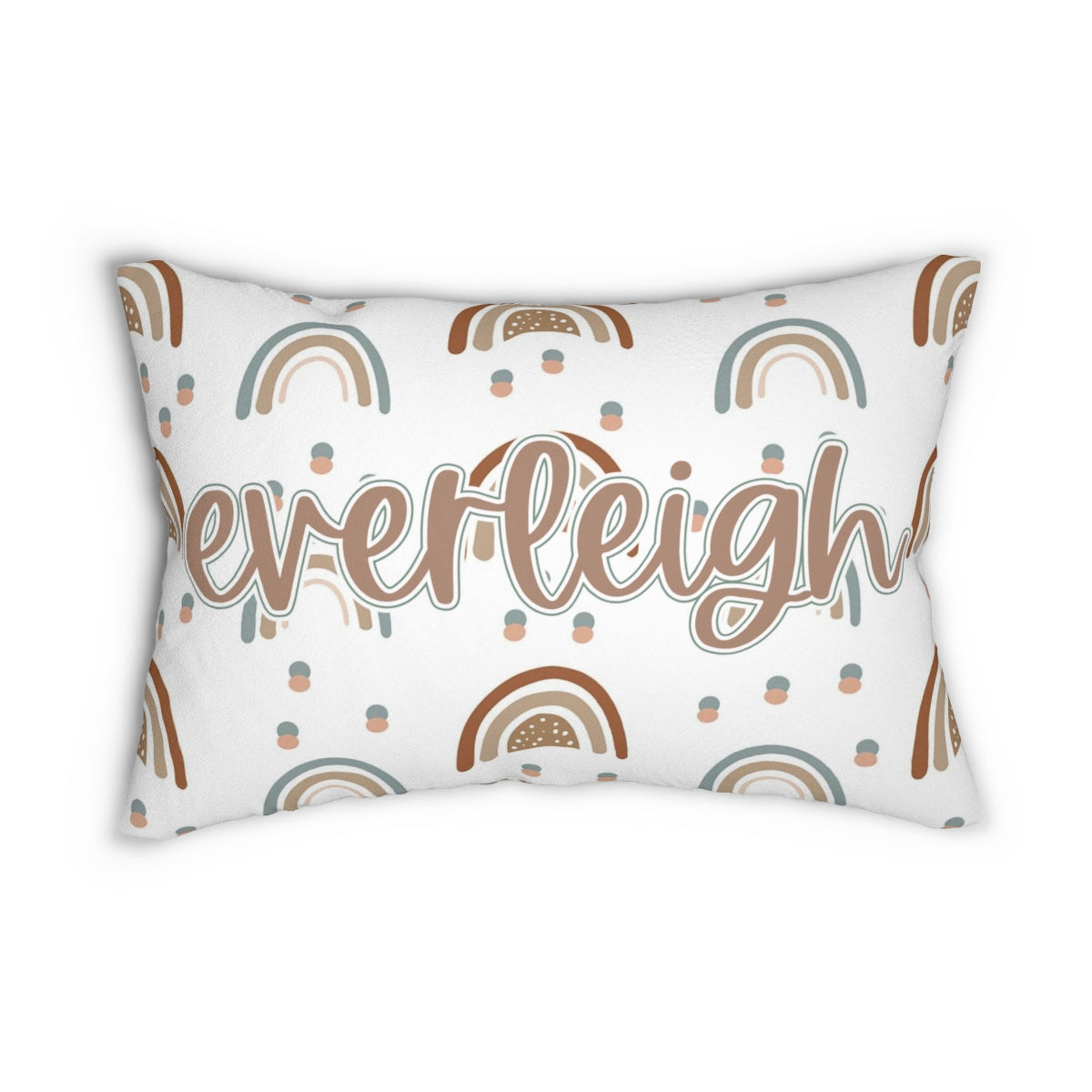 Custom Boho Rainbow Pillow with Name - Spun Polyester Lumbar Pillow