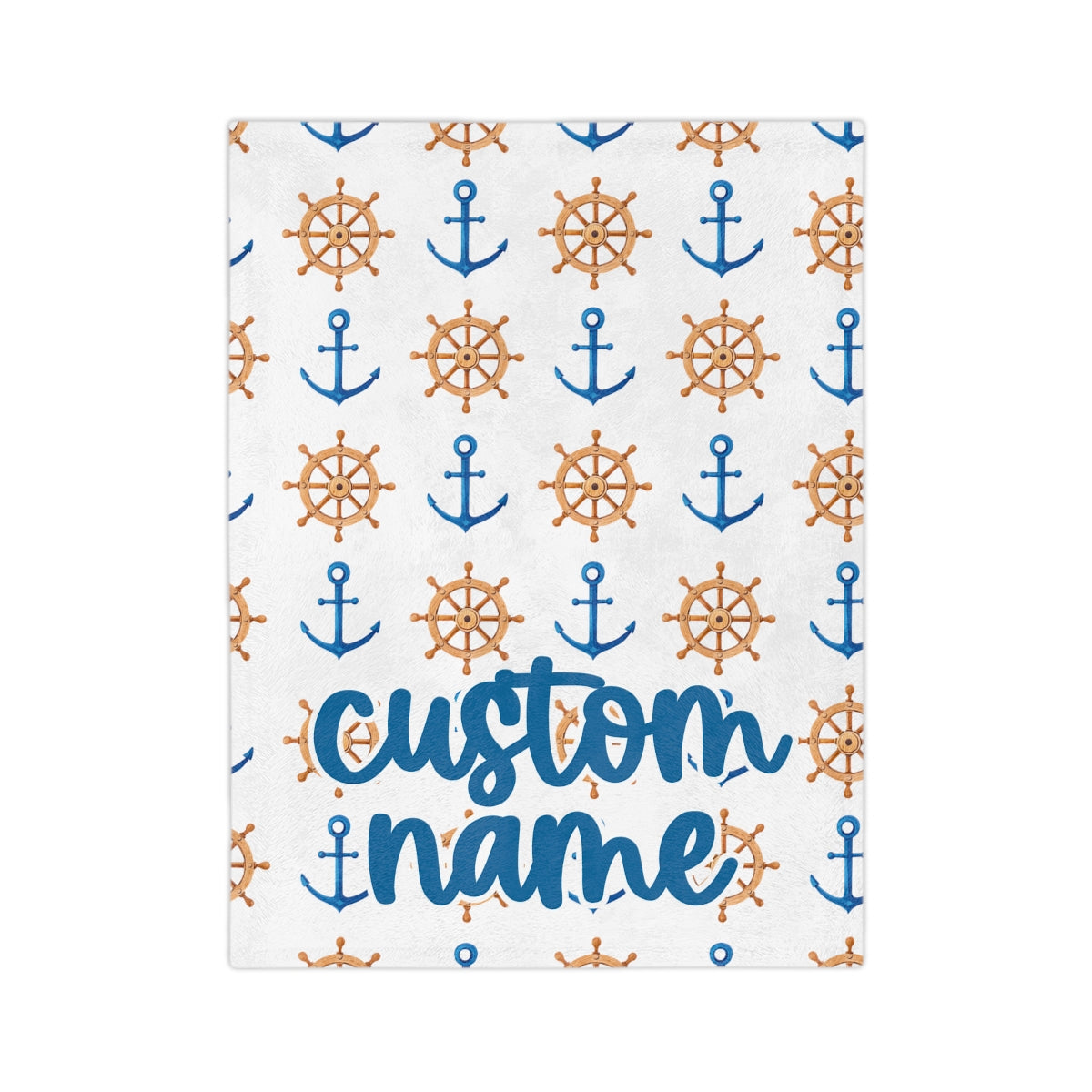 Custom Anchor Blanket with Name  - Velveteen Minky Blanket