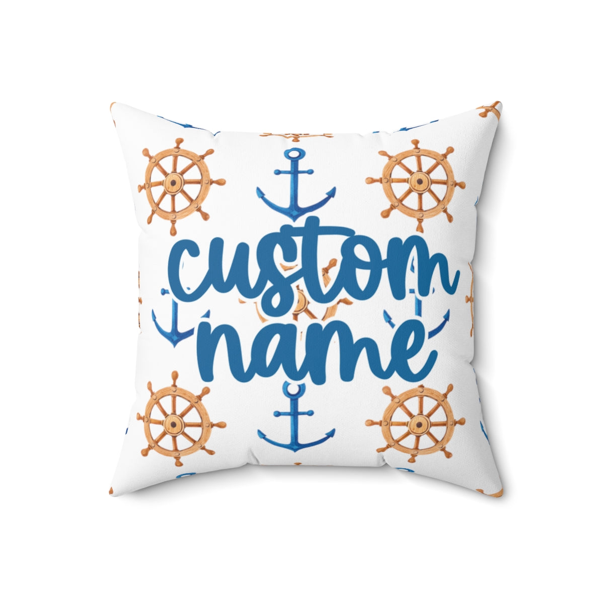 Custom Anchor Spun Polyester Square Pillow with Name
