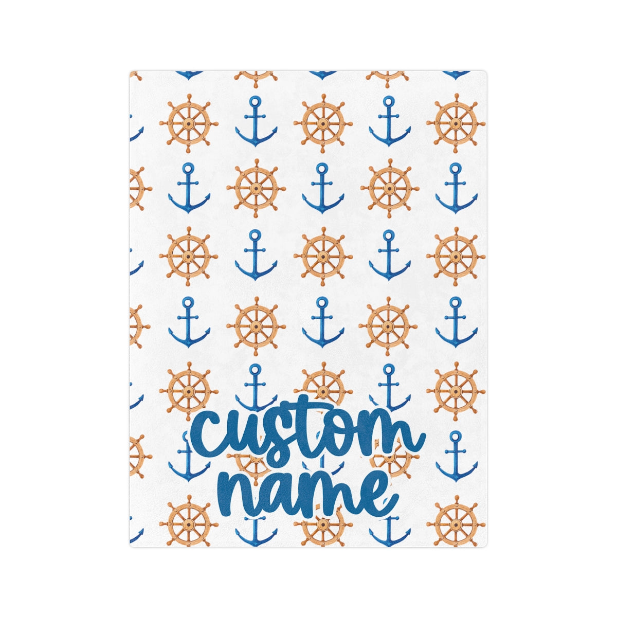 Custom Anchor Blanket with Name  - Velveteen Minky Blanket