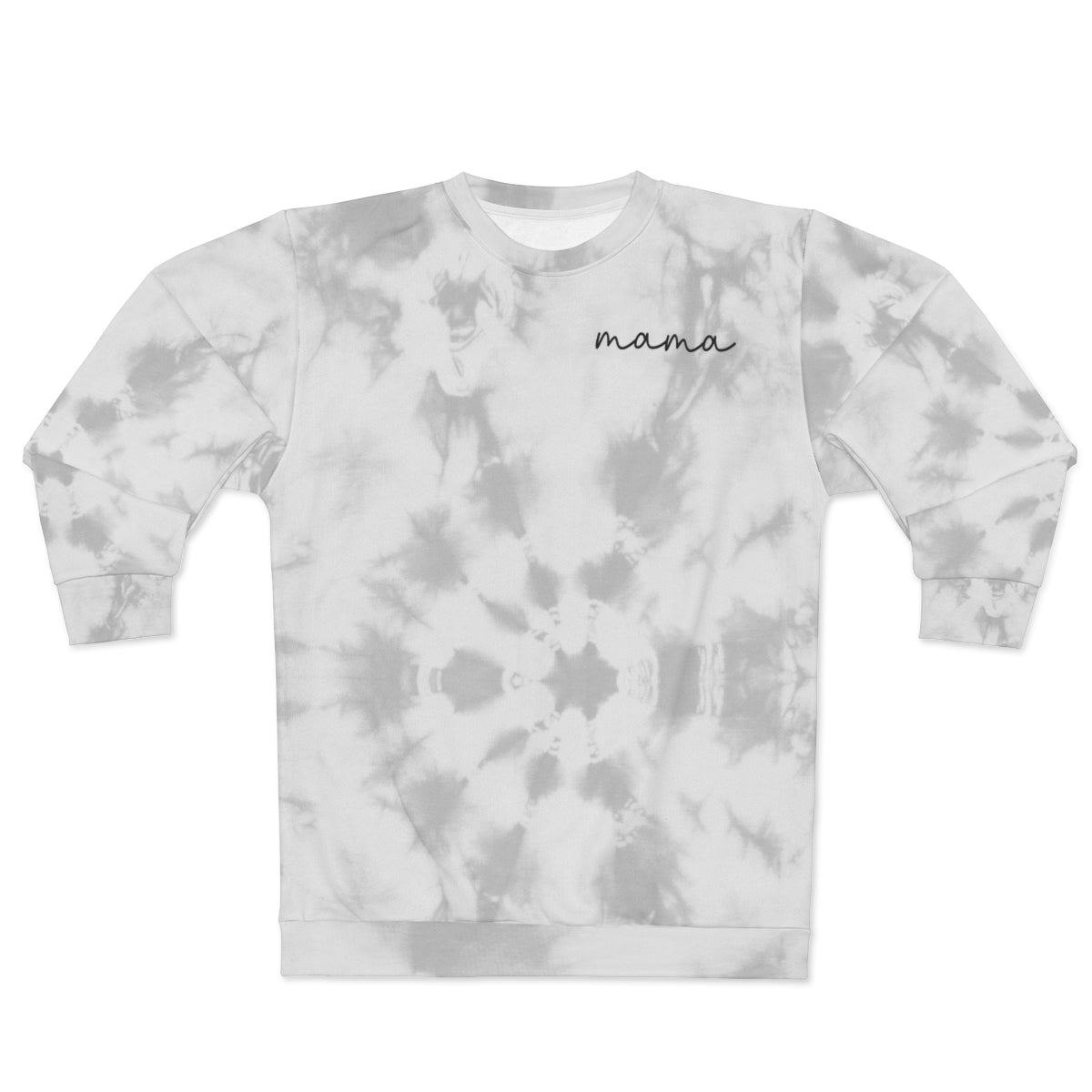 Classic Mama Script - Grey Tie Dye AOP Unisex Sweatshirt